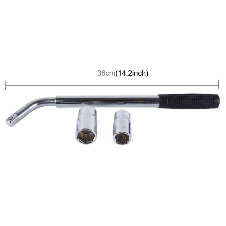 Telescoping Wheel Lug Wrench with Reversible 17mm &amp; 19mm, 21mm &amp; 23mm Socket Adapters And...