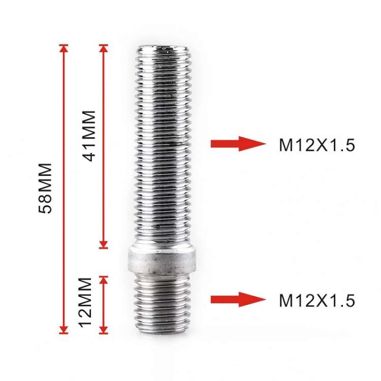 20 PCS 5.8cm Universal Car Modification Extended Wheels Stud Conversion M12x1.5 to M12x1.5 Screw ...