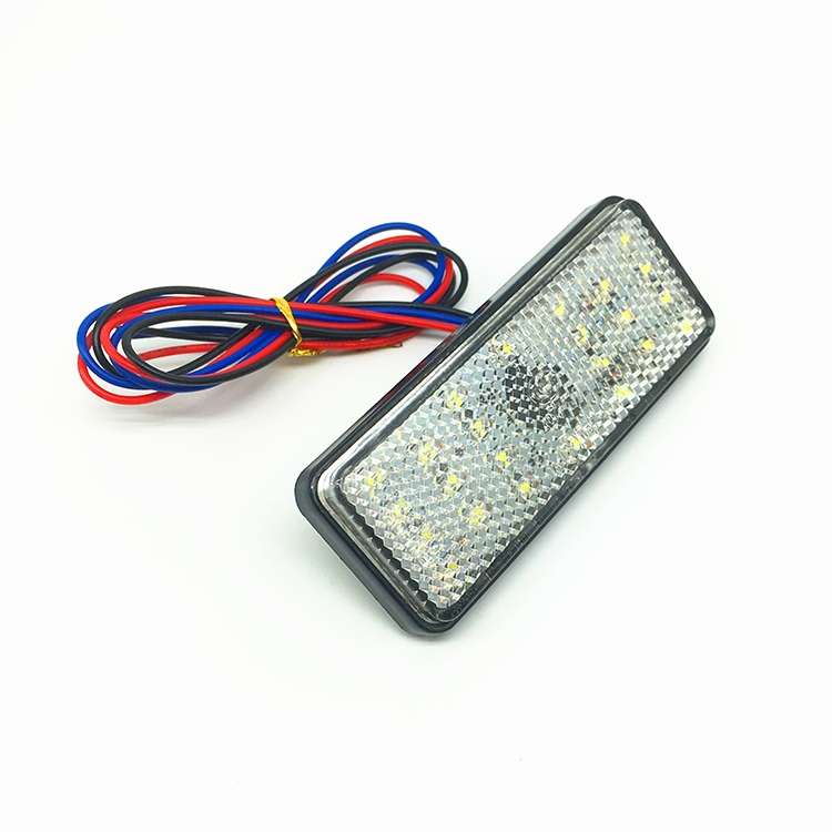 2 PCS Motorcycle Car Trailer DC 12-15V 24-LED Indicator Lamp Reflector Rectangle Marker Tail Ligh...