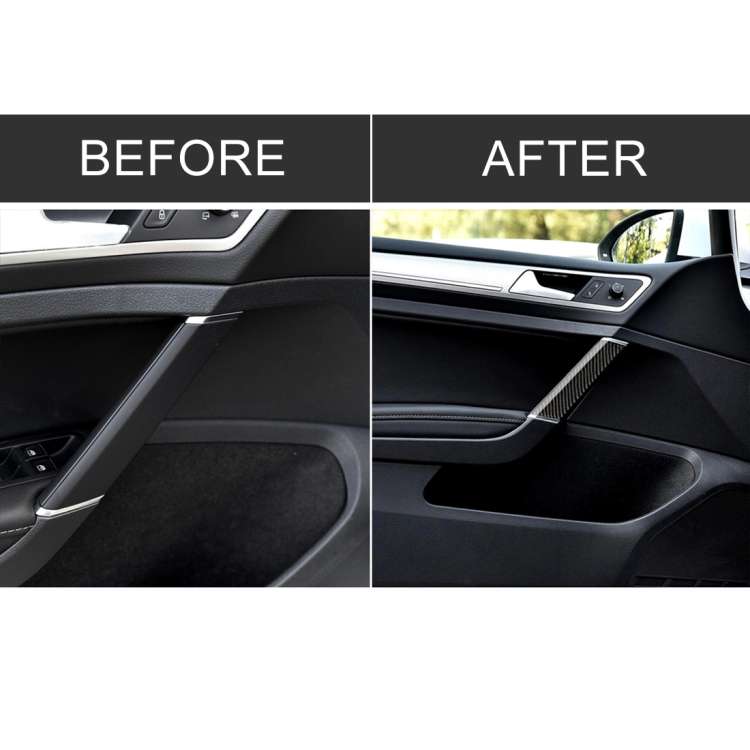 Car Carbon Fiber Door Handle Decorative Sticker for Volkswagen Golf 7 2013-2017