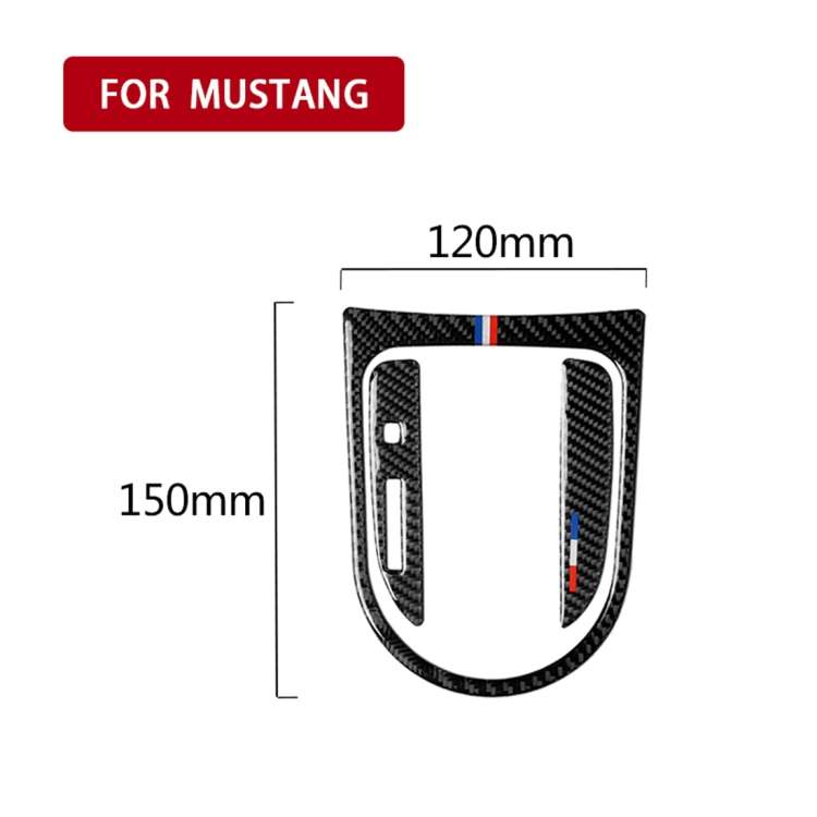 3 PCS Car USA Color Carbon Fiber Gearshift Panel Frame Decorative Sticker for Ford Mustang 2015-2...