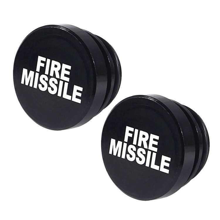 2 PCS Car / Motorcycle FIRE MISSILE Letter Metal Cigarette Lighter Dust Cover, FIRE MISSILE (Blac...