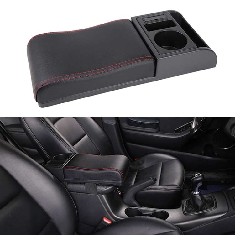 Car Multi-functional Dual USB Armrest Box Booster Pad, Microfiber Leather Curved Type, Microfiber...
