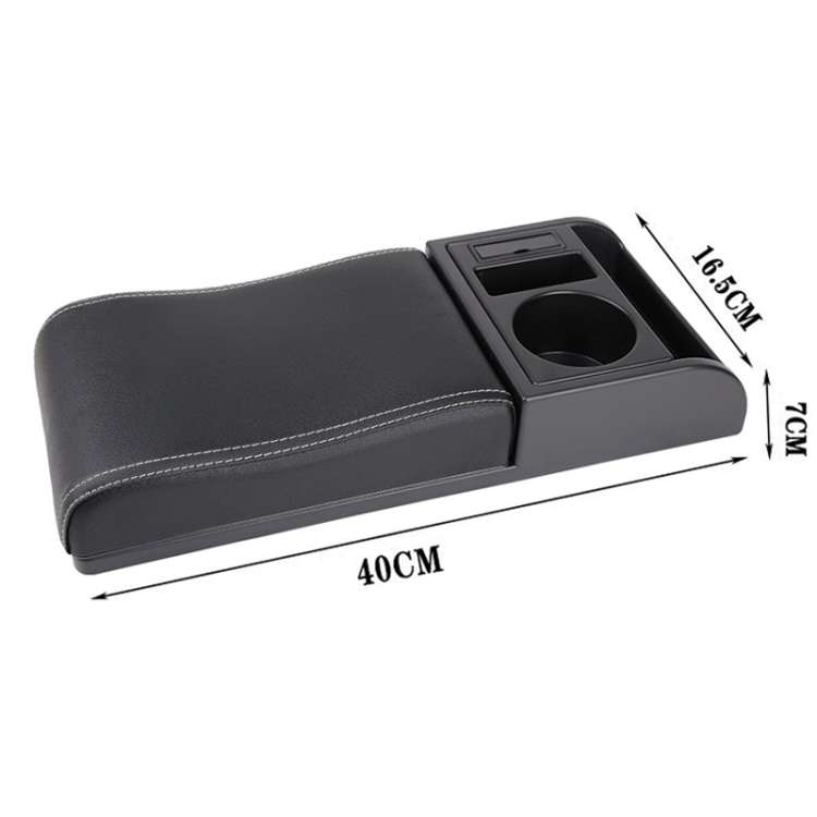 Car Multi-functional Dual USB Armrest Box Booster Pad, Microfiber Leather Curved Type, Microfiber...