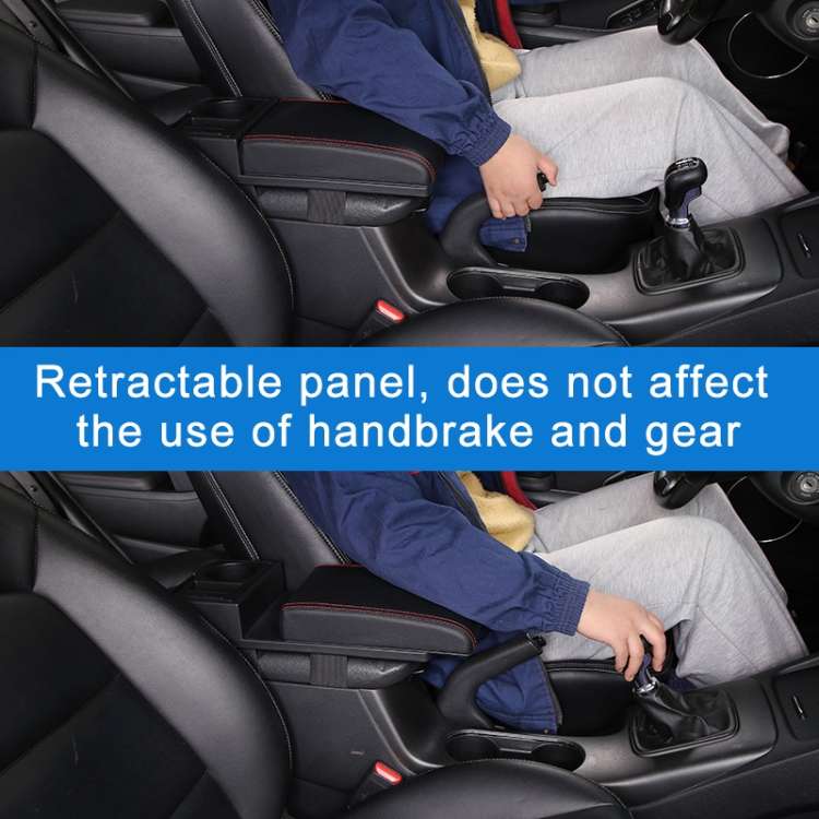 Car Multi-functional Dual USB Armrest Box Booster Pad, Microfiber Leather Curved Type, Microfiber...