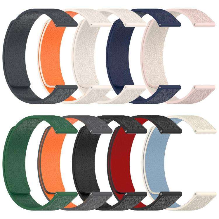 xDfind Flat Head Litchi Texture Magnetic Silicone Watch Band, 18mm, 20mm, 22mm, 14mm