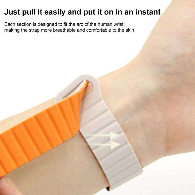 xDfind Loop Magnetic Glossy Silicone Watch Band, 18mm, 20mm, 22mm