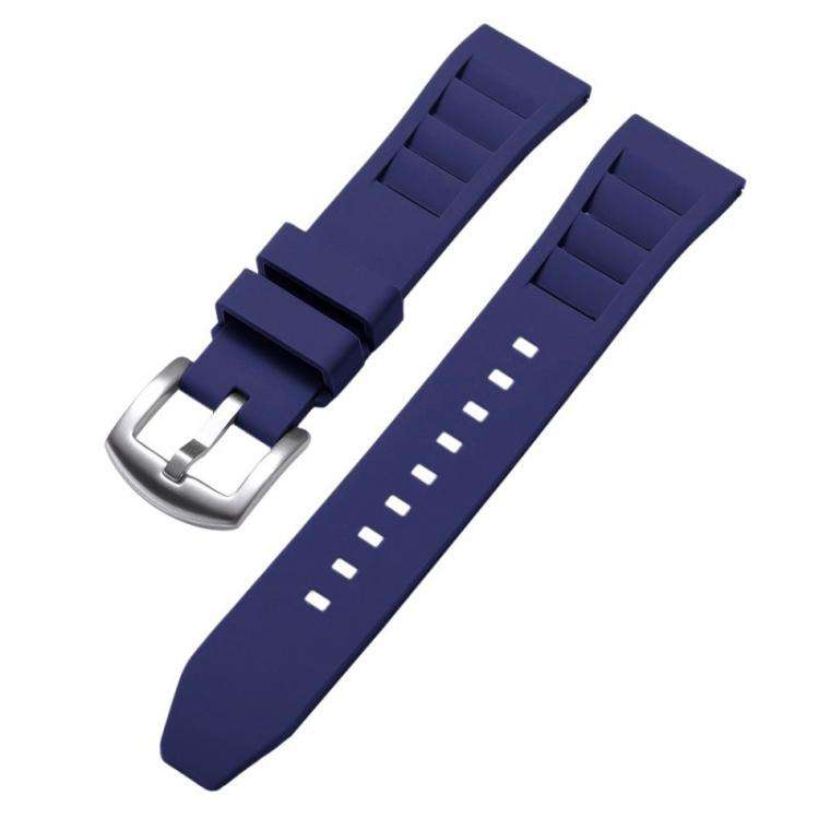xDfind Silver Buckle Quick Release Silicone Watch Band, 20mm, 22mm