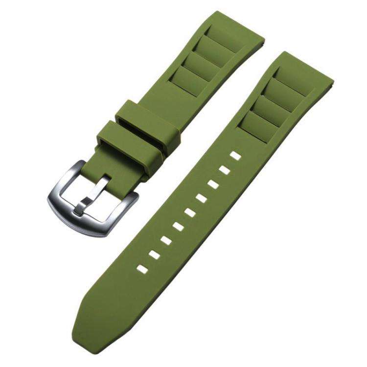 xDfind Silver Buckle Quick Release Silicone Watch Band, 20mm, 22mm
