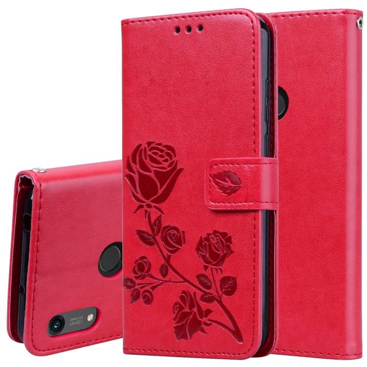 Rose Embossed Horizontal Flip PU Leather Case for Huawei Honor 8A/Y6 2019, with Holder &amp; Card...