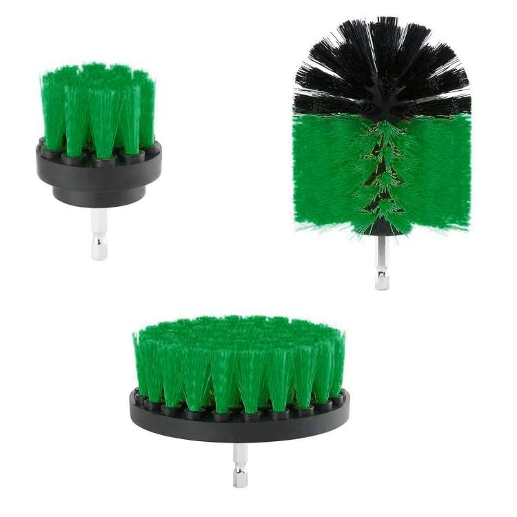 3 PCS Bathroom Kitchen Cleaning Brushes Kit for Electric Drill, 3 in 1 (Green), 3 in 1 (Blue), 3 ...