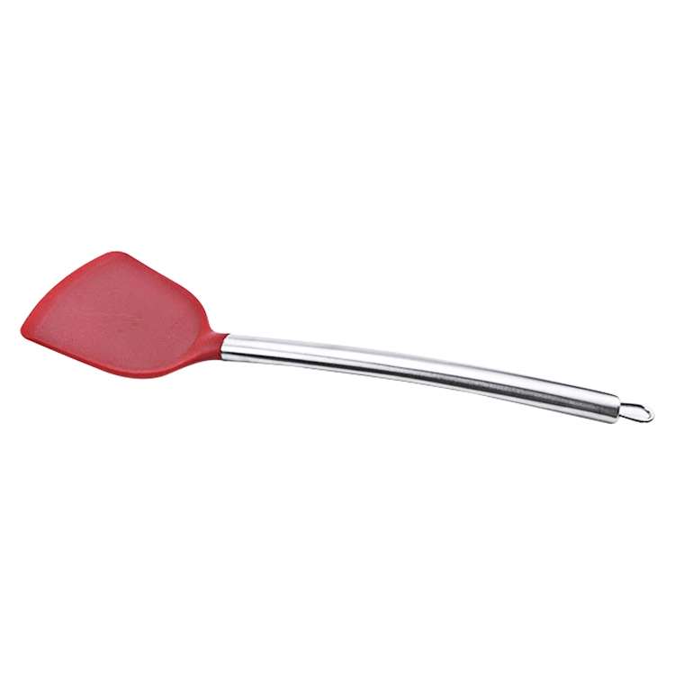 kn605 Stainless Steel Handle Silicone Slice High Temperature Resistance Cooking Slice, Red, Black...