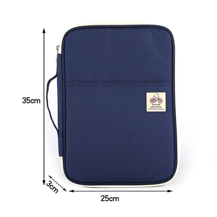 Office Supplies Multi-purpose Zipper Document Folder A4 Storage Bag