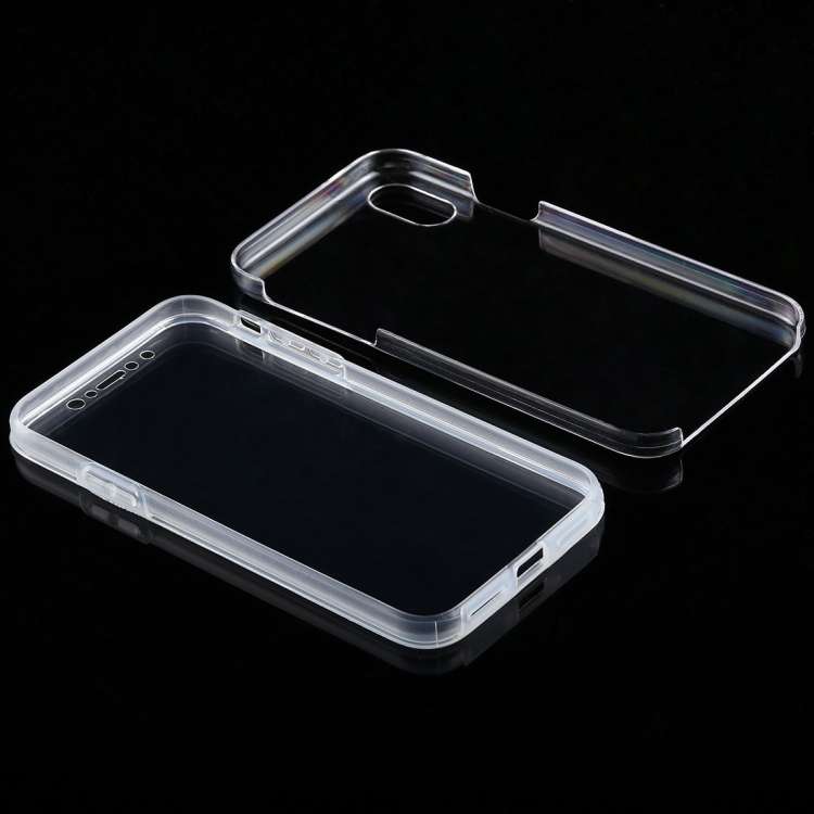 For iPhone X / XS 0.75mm Double-sided Ultra-thin Transparent PC + TPU Case