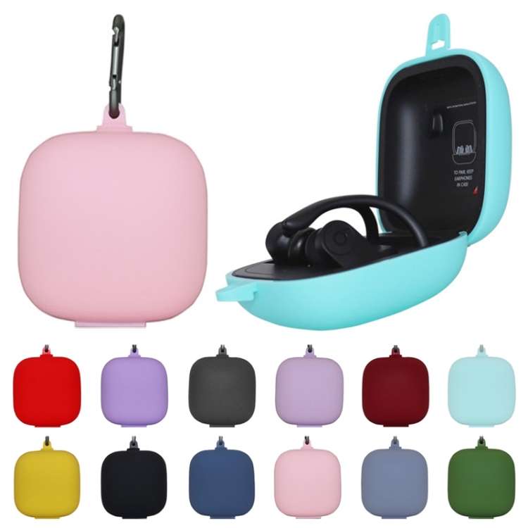 Solid Color Silicone Wireless Bluetooth Earphone Protective Case for Beats Powerbeats Pro, Grey, ...