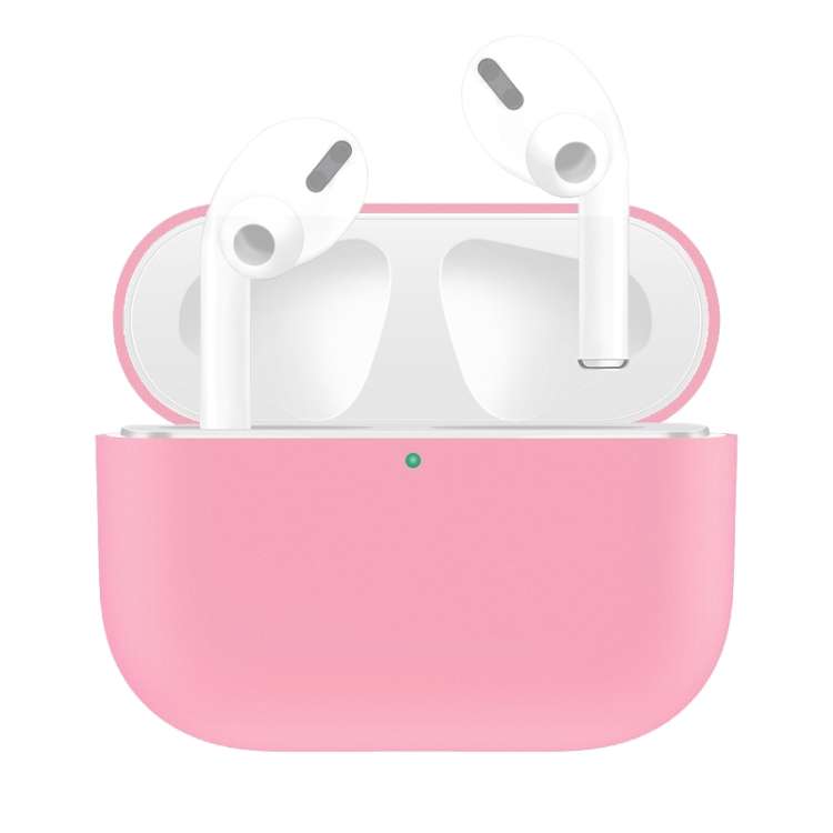 For AirPods Pro Solid Color Silicone Earphone Protective Case, Black, Yellow, Pink, Grey, Light P...