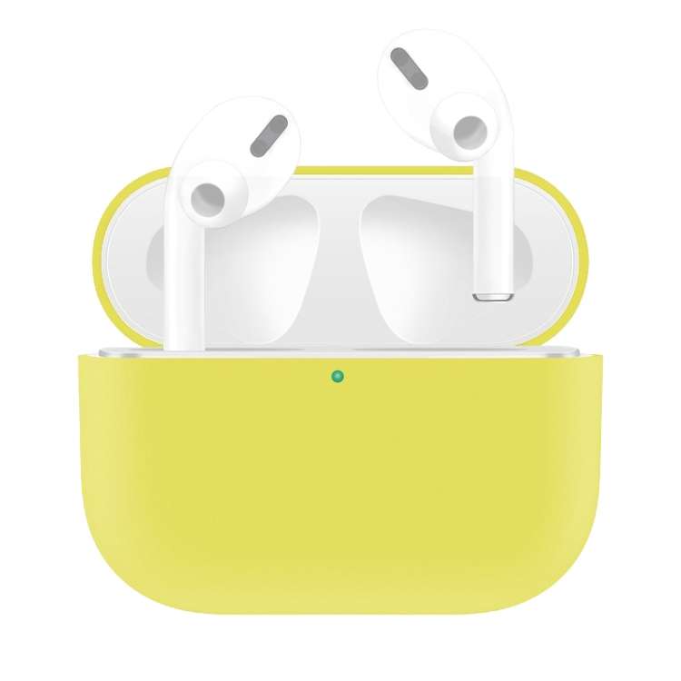 For AirPods Pro Solid Color Silicone Earphone Protective Case, Black, Yellow, Pink, Grey, Light P...