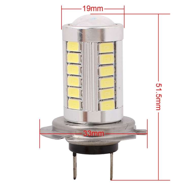 2 PCS H7 16.5W 990LM 6500K White Light 5630 SMD 33 LED Car Brake / Steering Light Bulb, DC12V