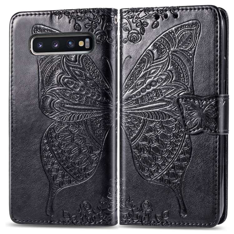 Butterfly Love Flowers Embossing Horizontal Flip Leather Case for Galaxy S10, with Holder &amp; C...
