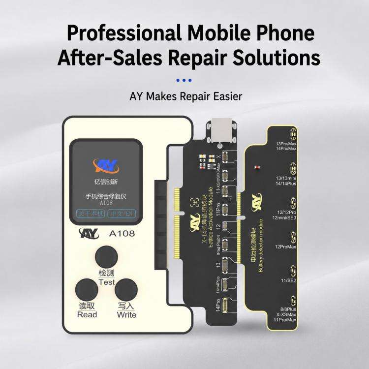 AY A108 Multi-function Dot Matrix Battery Repair Programmer for iPhone 8-16 Pro Max
