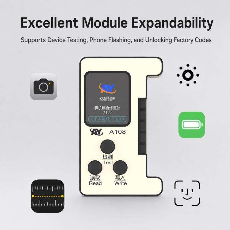 AY A108 Multi-function Dot Matrix Battery Repair Programmer for iPhone 8-16 Pro Max