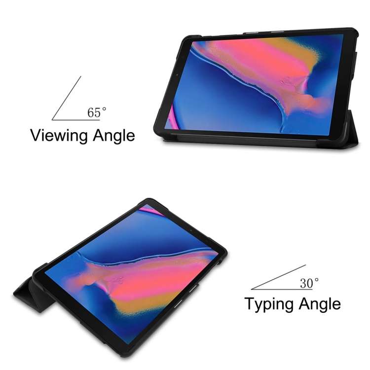 Custer Texture Horizontal Flip Leather Case for Galaxy Tab A 8.0 (2019) P205 / P200, with Three-f...