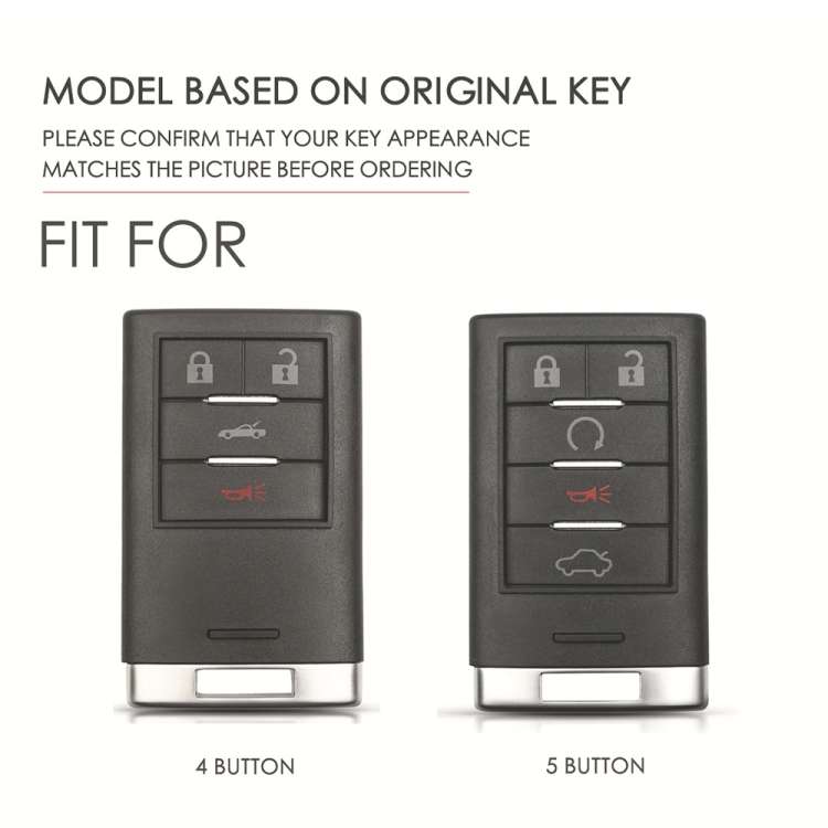 For Cadillac 4-button C090 Car Key Leather Protective Case, C090