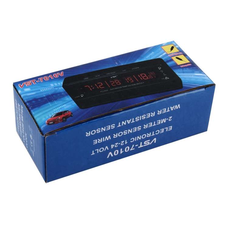Digital Car Thermometer Voltage Meter Luminous Clock Tester Detector Multi-function Car Digital C...