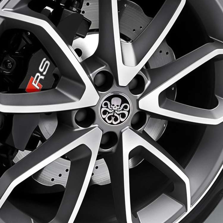 4 PCS Car-Styling Skull Pattern Wheel Hub Decorative Sticker, Diameter: 5.8cm