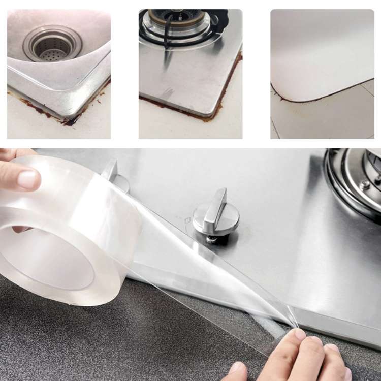 Acrylic Rubber Kitchen and Bathroom Waterproof Moisture-proof Tape Mildew Proof Stickers Size: 3c...
