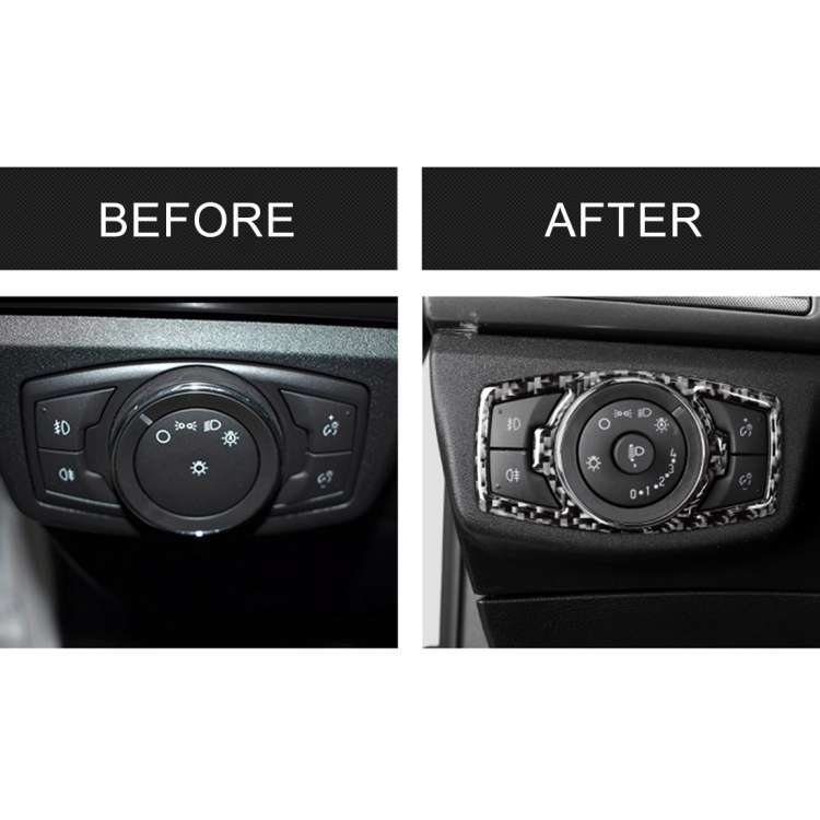 Car Carbon Fiber Headlight Adjustment Frame Decorative Sticker for Ford New Mondeo 2013-2019