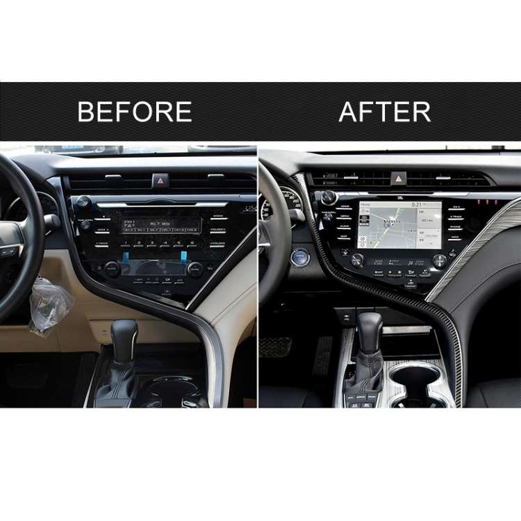 Car Carbon Fiber Central Control S Strip Decorative Sticker for Toyota Eighth Generation Camry 20...