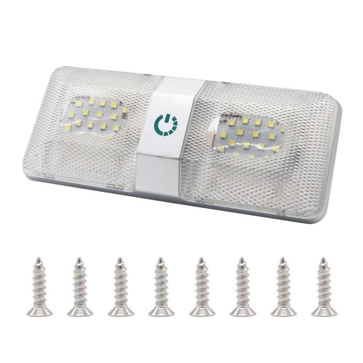 D4376D DC11-18V 6W 6000-6500K IP50 48LEDs SMD-5050 Marine RV Dimmable LED Dome Light Ceiling Lamp...