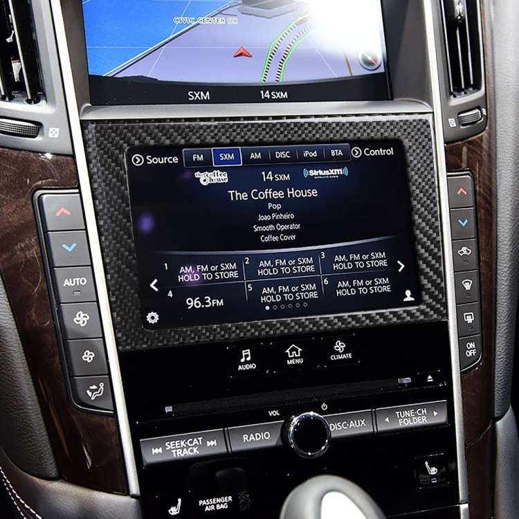 Car Carbon Fiber Navigation Frame Decorative Sticker for Infiniti Q50 / Q60 2014-2020