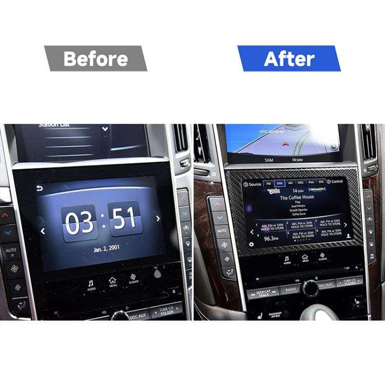 Car Carbon Fiber Navigation Frame Decorative Sticker for Infiniti Q50 / Q60 2014-2020
