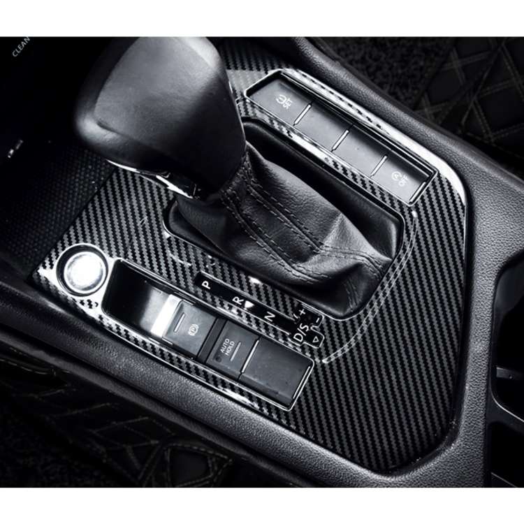 Car Carbon Fiber Gear Shift Panel Decorative Sticker for Volkswagen Tiguan L 2019-2021