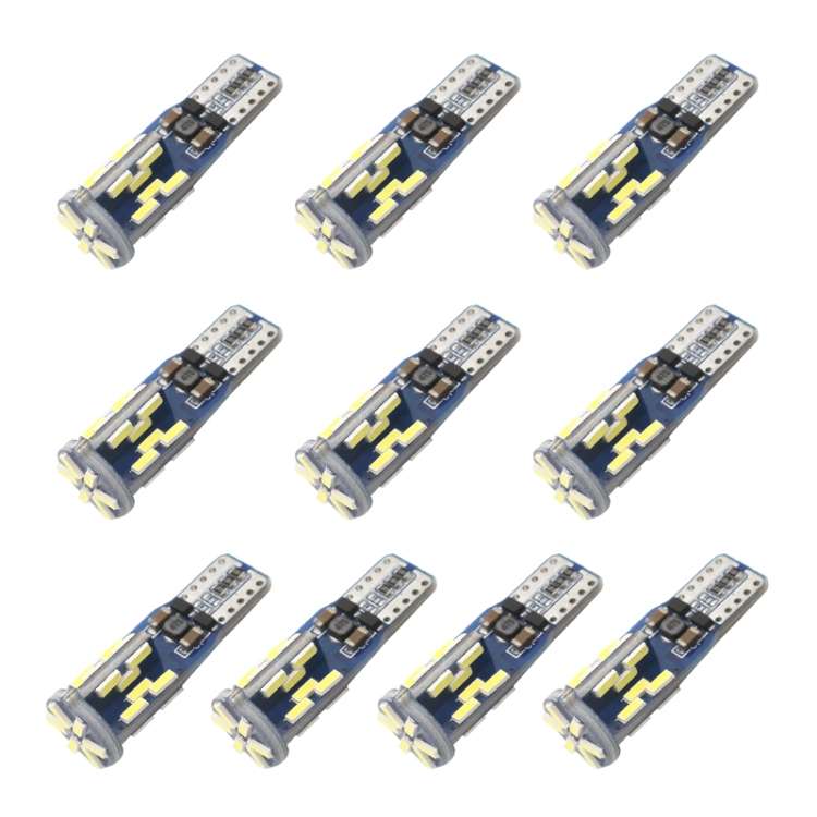 10 PCS T10 DC12V / 3W / 6000K / 180LM Car Canbus Decoding LED Clearance Lights with 30LEDs SMD-40...