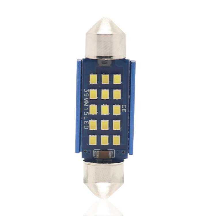 2pcs 39mm DC12-24V / 1W / 6000K / 60LM 15LEDs SMD Car Reading Lamp Dome Light