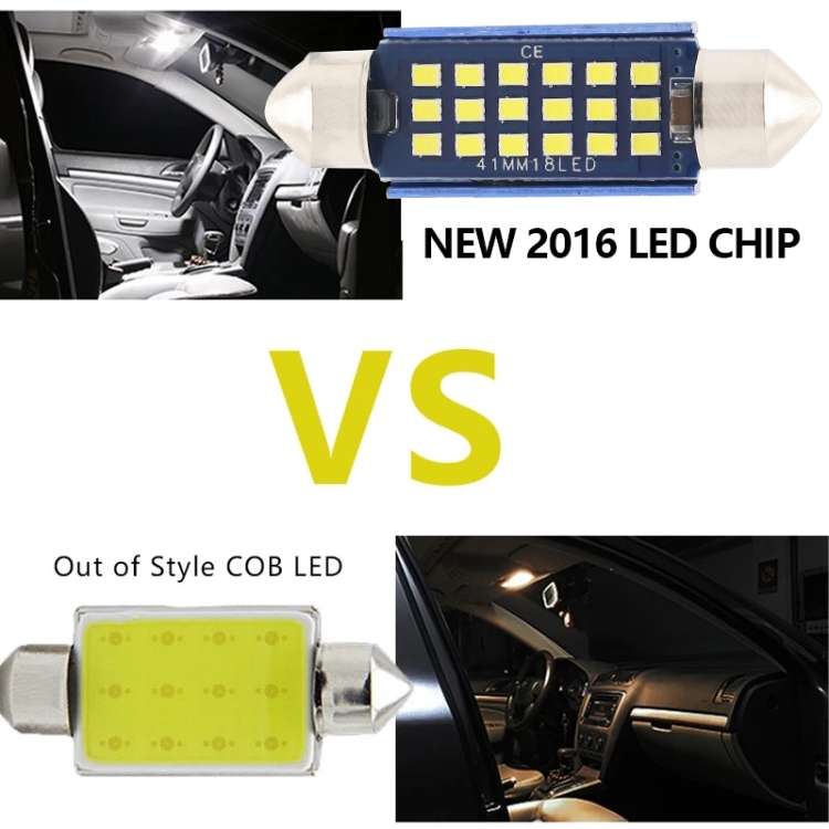 2pcs 39mm DC12-24V / 1W / 6000K / 60LM 15LEDs SMD Car Reading Lamp Dome Light