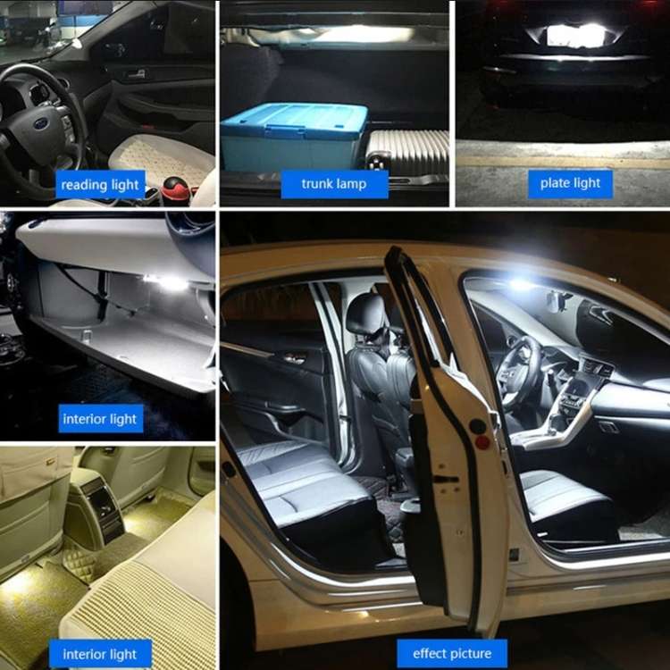 2pcs 39mm DC12-24V / 1W / 6000K / 60LM 15LEDs SMD Car Reading Lamp Dome Light