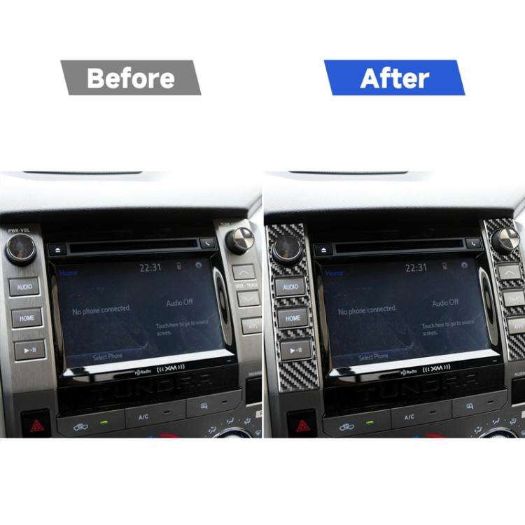 2 PCS / Set Carbon Fiber Car Central Control Volume Switch Decorative Sticker for Toyota Tundra 2...
