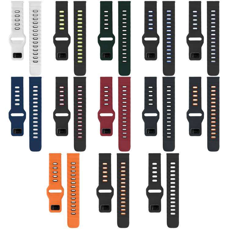 xDfind Flat-head Dual-color Silicone Watch Band, 20mm