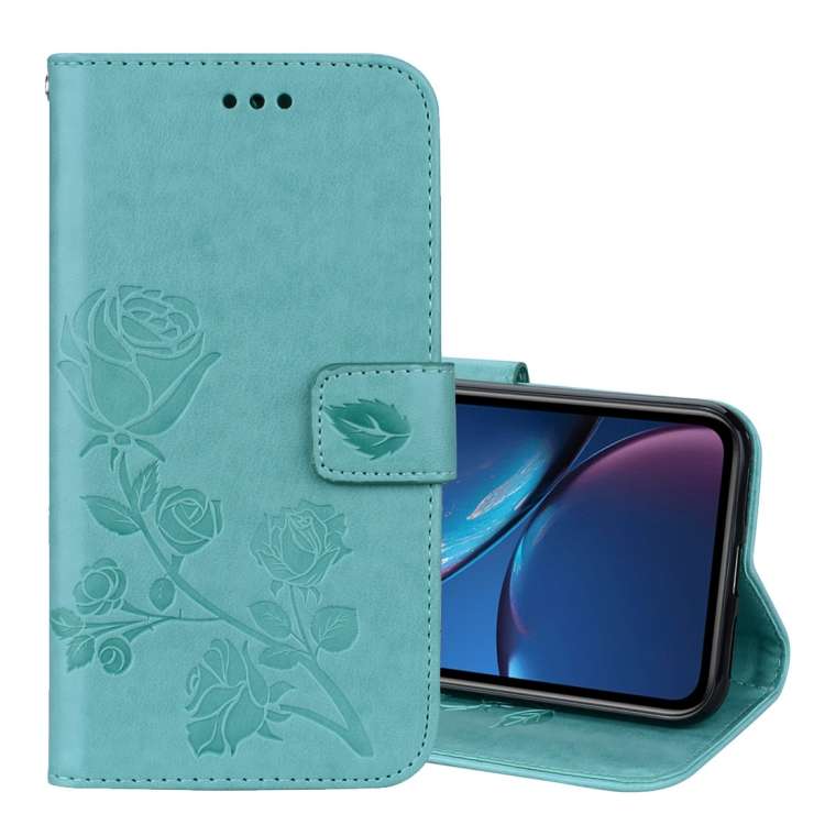 For iPhone XR Rose Embossed Horizontal Flip PU Leather Case,  with Holder &amp; Card Slots &amp; ...