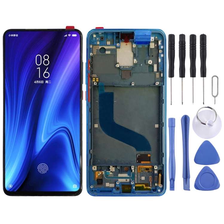 Original AMOLED Material LCD Screen and Digitizer Full Assembly with Frame for Xiaomi 9T Pro / Re...