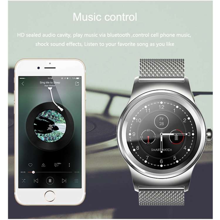 SMA-Round 1.28 inch Color Touch Screen Bluetooth Smart Watch, Waterproof, Support Voice Control /...