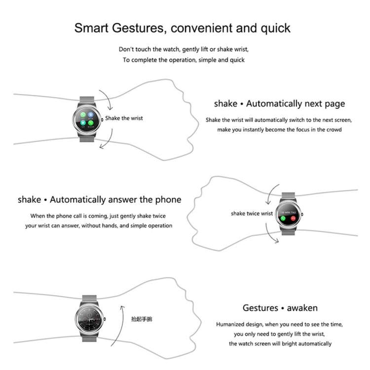 SMA-Round 1.28 inch Color Touch Screen Bluetooth Smart Watch, Waterproof, Support Voice Control /...