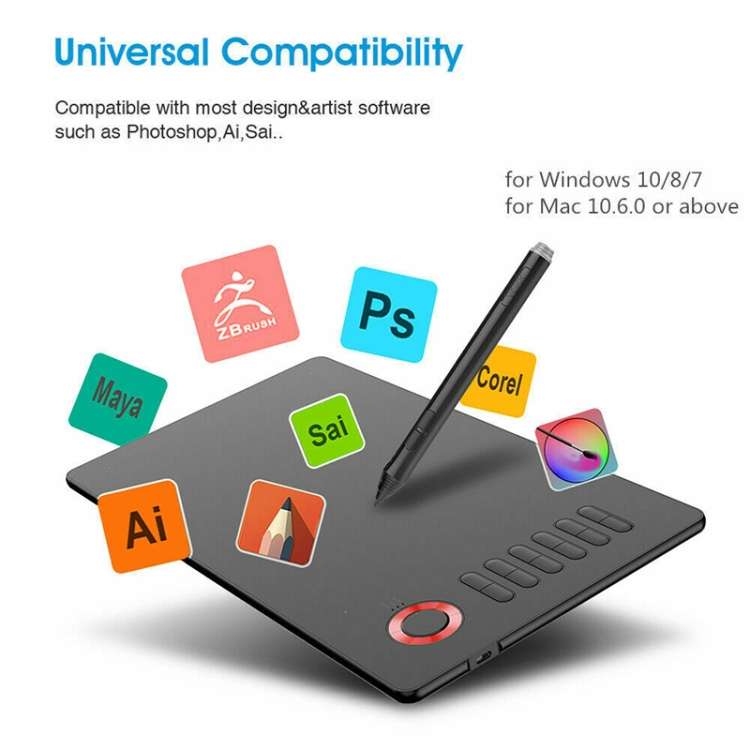 VEIKK A15 10x6 inch 5080 LPI Smart Touch Electronic Graphic Tablet, with Type-C Interface, A15 Go...
