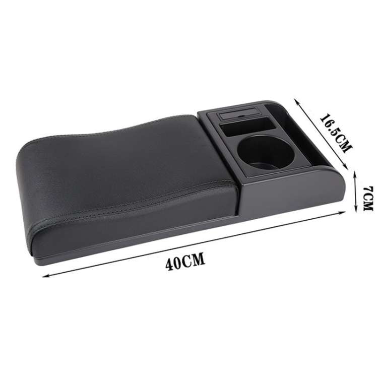 Car Multi-functional Dual USB Armrest Box Booster Pad, Microfiber Leather Curved Type, Microfiber...