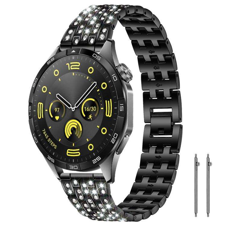 xDfind Five Beads Full Diamond Metal Watch Band, 20mm, 22mm, 18mm