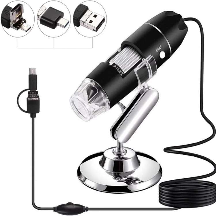 1600X Magnifier HD Image Sensor 3 in 1 USB Digital Microscope with 8 LED &amp; Professional Stand